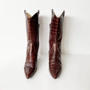 Unisa brown croc cowboy boots